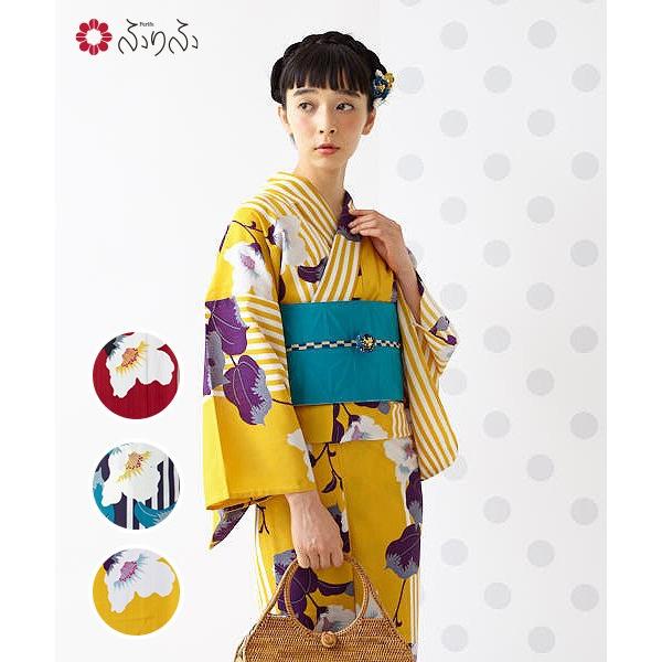 在庫有 浴衣 レディース ふりふ はまなす 撫松庵 ゆかた Yukata 茄子 花柄 縞 幾何学 粋 レトロ モダン お洒落 華やか シンプル 大人 大正ロマン 55 以上節約 Kuljic Com