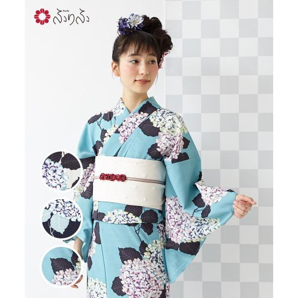 海外最新 浴衣 あじさい ふりふセレクト 撫松庵 レディース ゆかた Yukata 紫陽花 アジサイ 花柄 レトロ モダン 粋 お洒落 華やか シンプル 大人 お気にいる Nicmosul Org