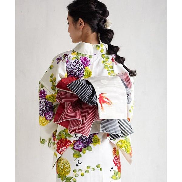 半巾帯 金魚刺繍半巾帯 ふりふオリジナル 浴衣おび 浴衣帯 半幅帯 半巾 日本製 ゆかた 金魚 あぶく 刺繍 リバーシブル 地模様 ポップ レトロ モダン かわいい 0652 3 ふりふ 通販 Yahoo ショッピング