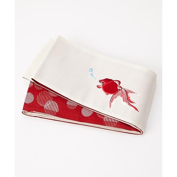 公式 ふりふ 半巾帯 あぶ金魚 浴衣おび 浴衣帯 半幅帯 半巾 日本製 ゆかた 金魚 あぶく 刺繍 リバーシブル 地模様 ポップ レトロ モダン かわいい 0652 3 ふりふ 通販 Yahoo ショッピング