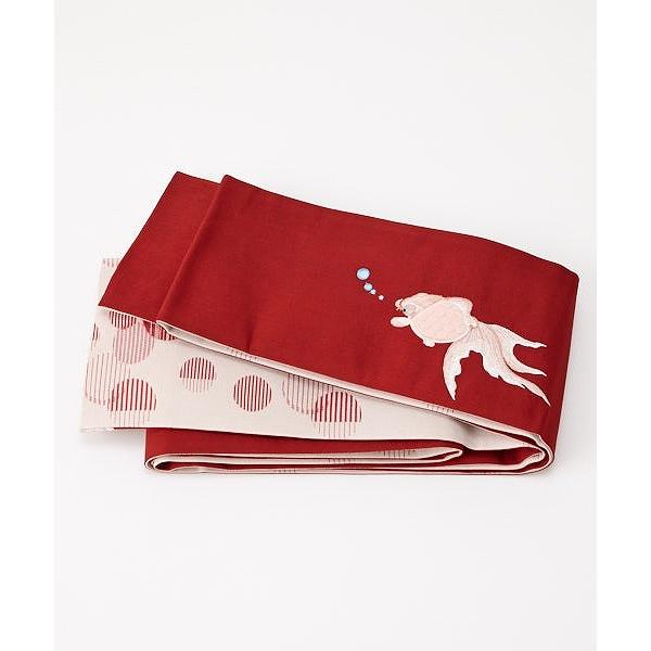 公式 ふりふ 半巾帯 あぶ金魚 浴衣おび 浴衣帯 半幅帯 半巾 日本製 ゆかた 金魚 あぶく 刺繍 リバーシブル 地模様 ポップ レトロ モダン かわいい 0652 3 ふりふ 通販 Yahoo ショッピング