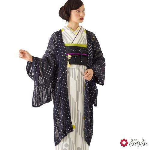 羽織 ドットストライプ 羽織り 薄羽織 単品 女性 レディース プレタ 仕立て上がり フリー 夏 秋 着物 和服 和装 きもの レトロモダン ドット サテンストライプ Www Erhamah Com