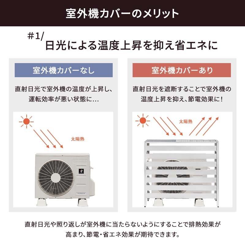 室外機カバー 室外機 アルミ製 エアコンカバー クーラーカバー おしゃれ 錆びにくい Sサイズ DIY 雨 雪 省エネ エクステリア 〔A〕｜furnbonheur｜06