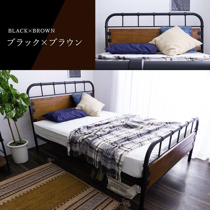 MINT(家具、インテリア) ベッド ヴィンテージ調 セミダブル MINT(家具、インテリア) ベッド ヴィンテージ調 セミダブル