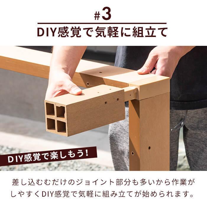 ウッドデッキ 7点セット 人工木 デッキ 縁台 フェンス ステップ  雨ざらし 外用 組立 木粉入り 樹脂 簡単 腐らない 庭 屋外 縁側 ベランダ DIY 階段の画像