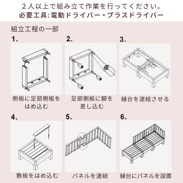ウッドデッキ 7点セット 人工木 デッキ 縁台 フェンス ステップ  雨ざらし 外用 組立 木粉入り 樹脂 簡単 腐らない 庭 屋外 縁側 ベランダ DIY 階段の画像