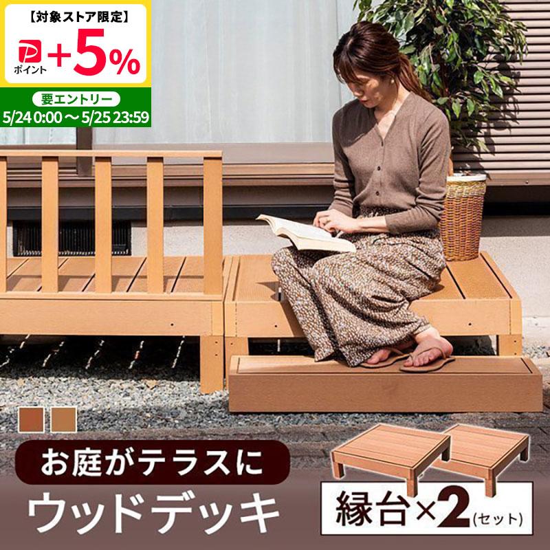 MINT 縁台 2点セット 2台 セット ウッドデッキ 人工木 雨ざらし 外用
