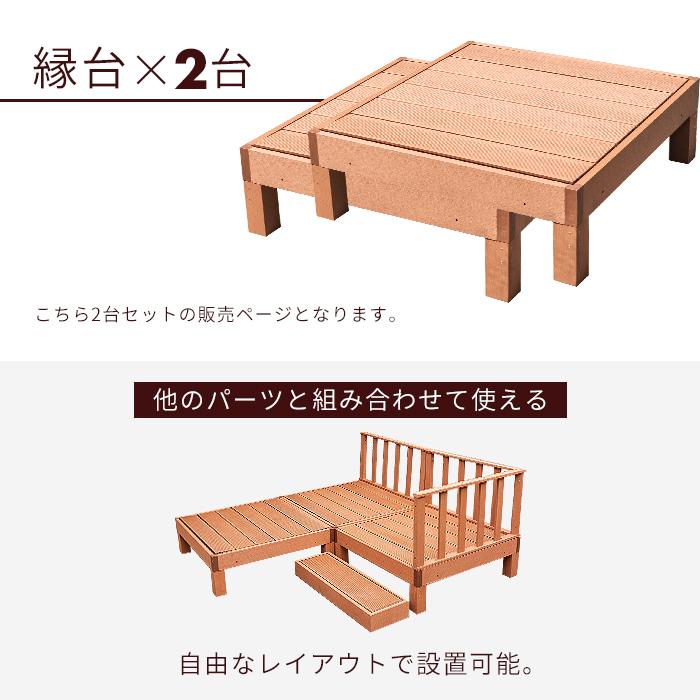 MINT 縁台 2点セット 2台 セット ウッドデッキ 人工木 雨ざらし 外用