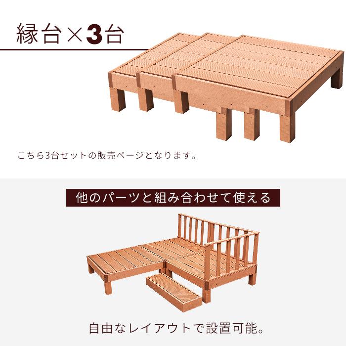 MINT 縁台 3点セット 3台 セット ウッドデッキ 人工木 雨ざらし 外用