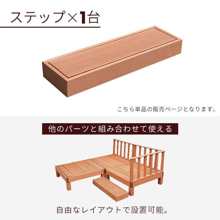 MINT ステップ 単品 ウッドデッキ 雨ざらし 人工木 外用 人工 木粉入り