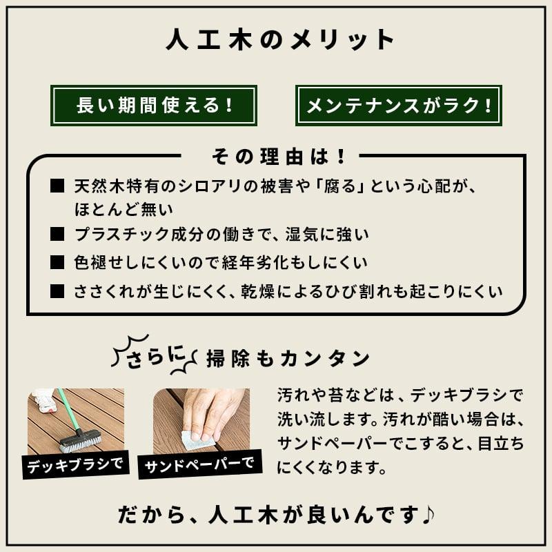 ウッドデッキ 人工木 273.1×200cm 1.5間サイズ 人工木デッキ DIY キット ウッドデッキ ガーデンデッキ ステージ エクステリア 組み立て DIYセット 水洗いの画像