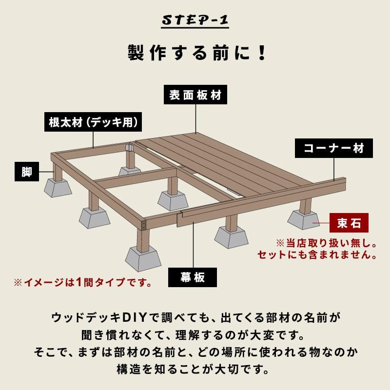 ウッドデッキ 人工木 364.3×200cm 2間サイズ 人工木 DIY キット 庭 デッキ ガーデンデッキ ステージ エクステリア 組み立て DIYセット 水洗いOKの画像