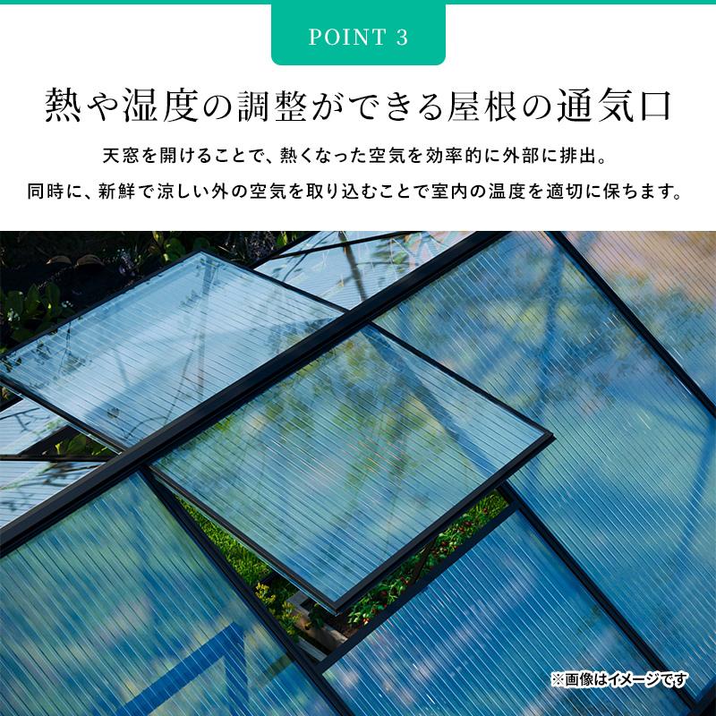 ガラス温室 サンルーム Sサイズ 大型物置 屋外物置  組み立て式 天窓付き 窓付き 鍵穴付き 倉庫 小屋 物置き ガレージ 大型 収納 おしゃれ 庭 DIYの画像