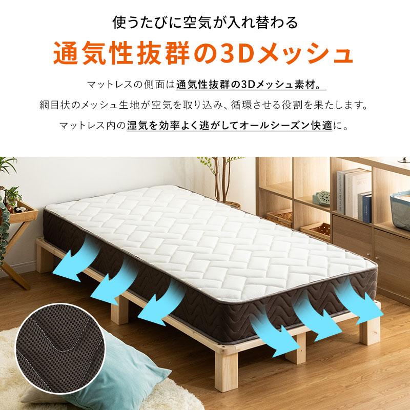 MINT マットレス ポケットコイル セミシングルショート 高密度 20cm