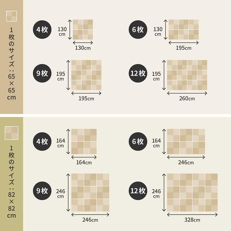 水拭きできる い草風 置き畳 綾模様 約65×65×2.5cm 1枚 半畳 単品 縁なし フロア畳 ユニット畳 PP 滑り止め付き｜furnbonheur｜13