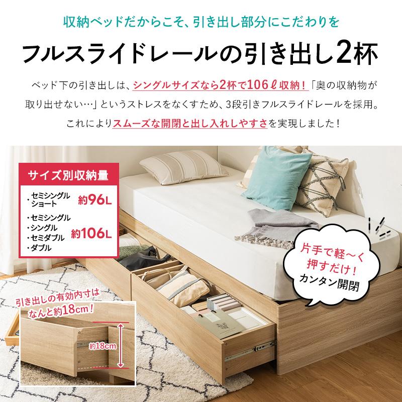 MINT 大容量 ヘッドレス ヘッドレスベッド 収納ベッド シングル