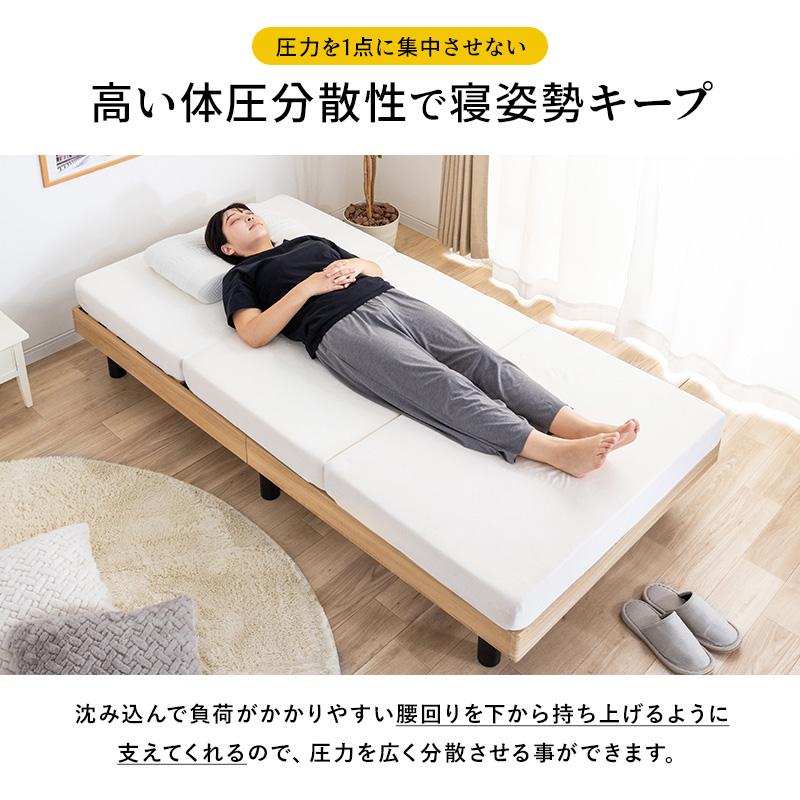 MINT 高反発 マットレス セミダブル 三つ折り 3つ折り 厚さ10cm 3D