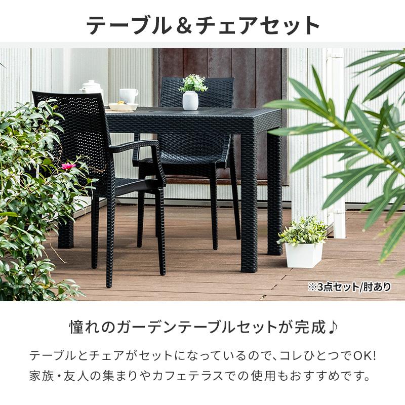 MINT ガーデンテーブル チェア セット 3点セット 幅120テーブル 肘なし