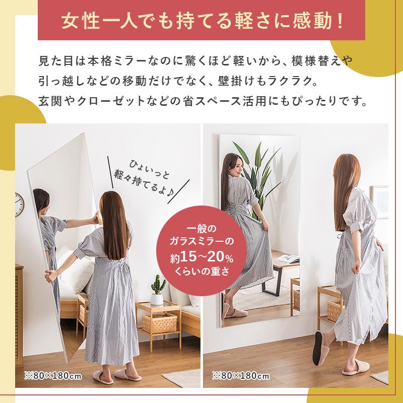 MINT 割れない鏡 100×180cm 壁掛け 割れないミラー フィルムミラー