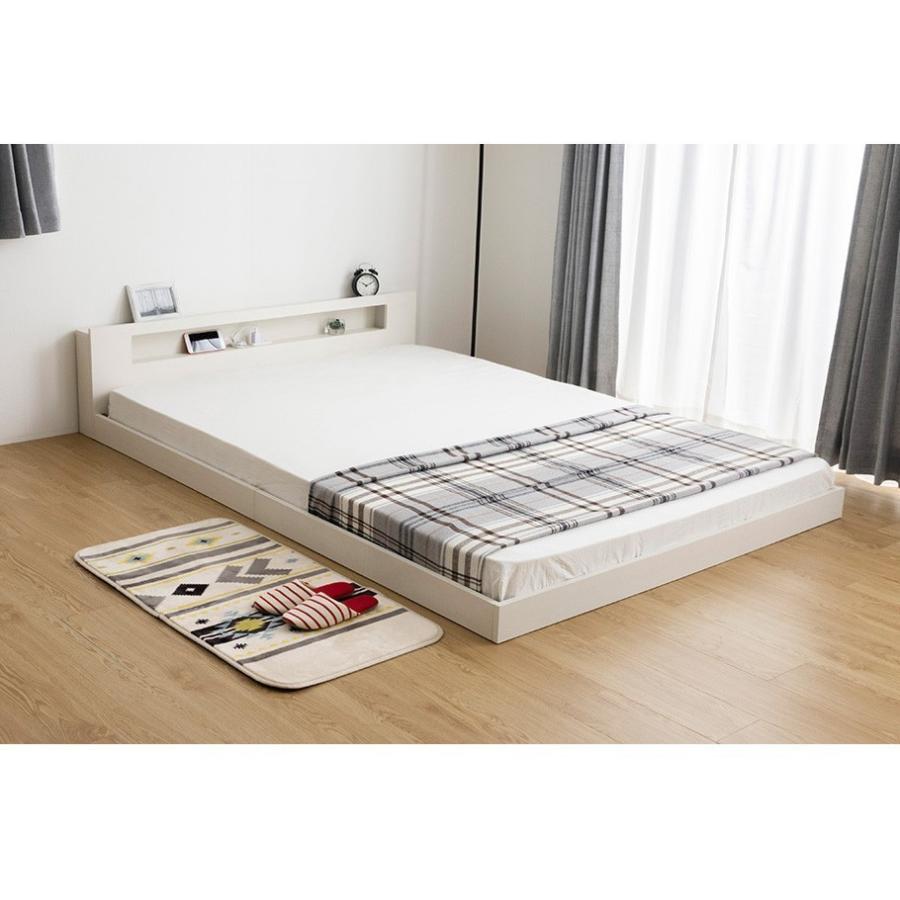 セミダブル ベッド マットレス付き 棚 コンセント付き フロアベッド 照明付き ローベッド ポケットコイル マットレスセット 北欧 B Tcnsd Expm インテリアショップファンボヌール 通販 Yahoo ショッピング