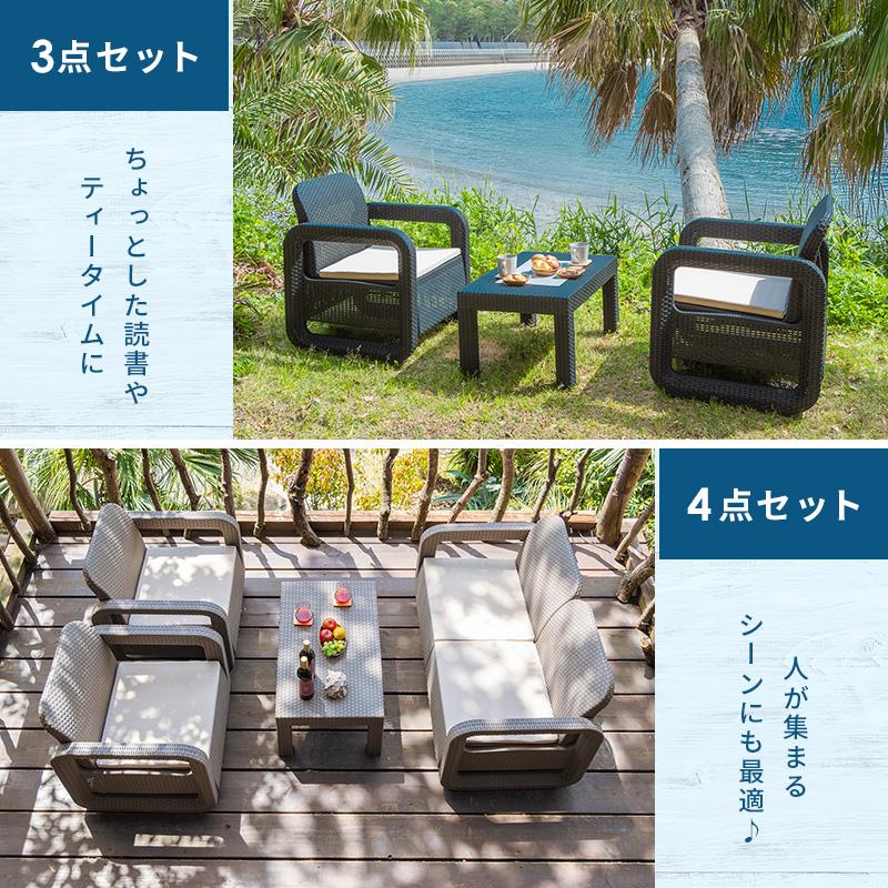 MINT ガーデン ソファ テーブル セット 4点セット ガーデンセット