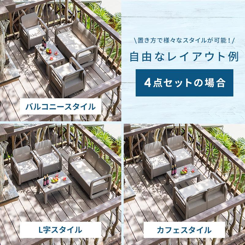 MINT ガーデン ソファ テーブル セット 4点セット ガーデンセット