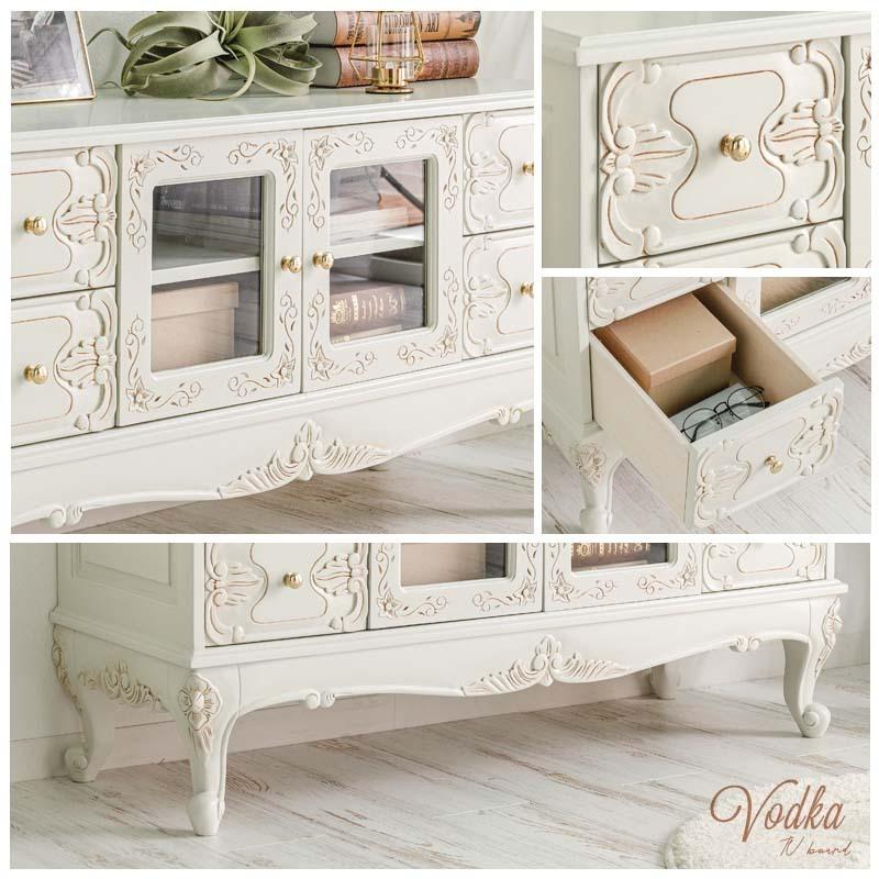 テレビボード電話台アンティーク調ホワイトプリンセス家具