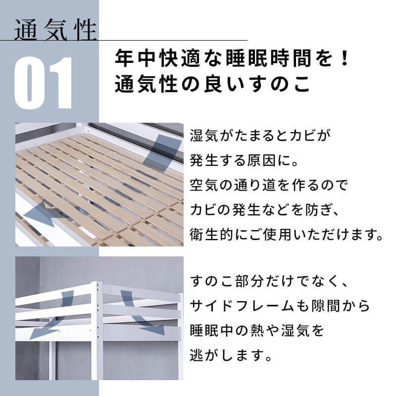 ロフトベッド・システムベッド No.2 MINT ロフトベット ロフト 2段ベット 二段ベット システムベッド