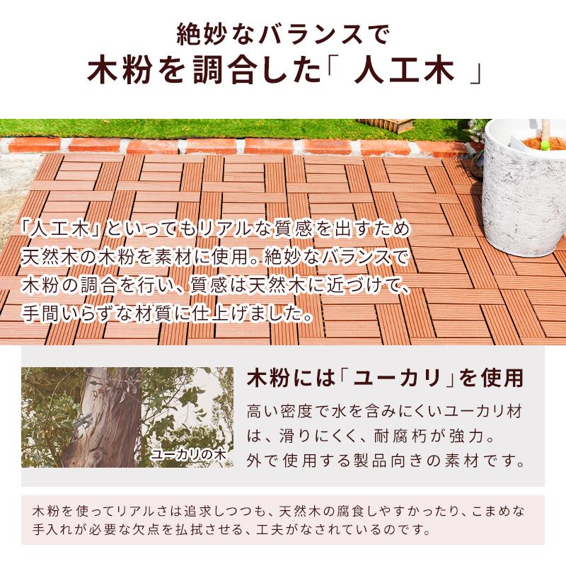 MINT ウッドパネル 32枚セットウッドタイル ジョイント式 ウッドデッキ