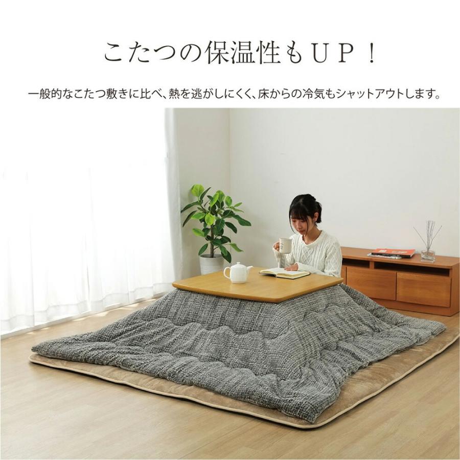 こたつ 敷布団 厚手 6層 ラグ 撥水 洗える 正方形 約190×190cm 2畳 ベージュ ブラウン グリーン こたつ敷き布団 保温 滑り止め はっ水 フランネル_12