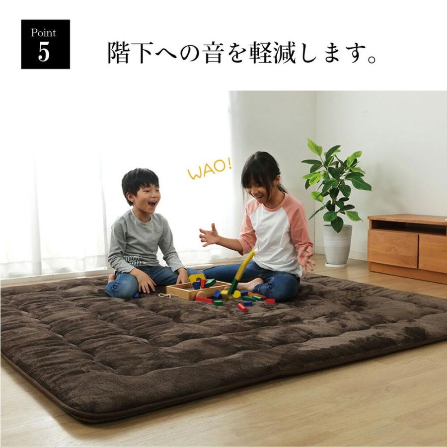 こたつ 敷布団 厚手 6層 ラグ 撥水 洗える 正方形 約190×190cm 2畳 ベージュ ブラウン グリーン こたつ敷き布団 保温 滑り止め はっ水 フランネル_9