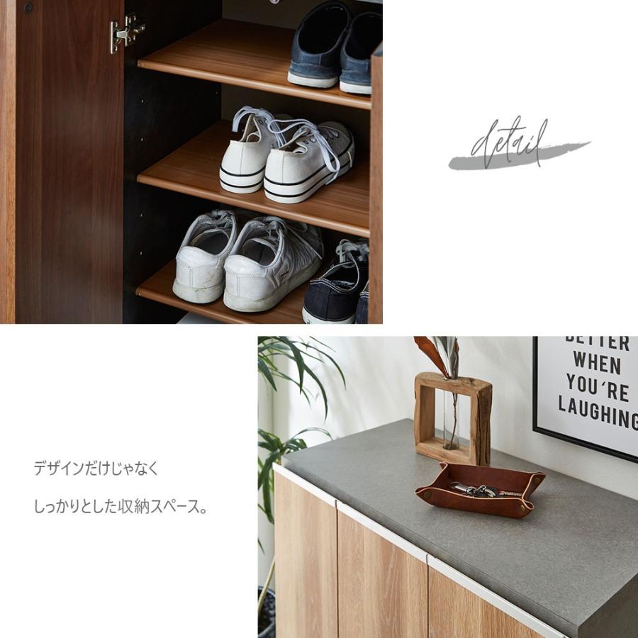 シューズボックス 100 ロータイプ 完成品 下駄箱 玄関収納 靴箱 幅100 オシャレ カワイイ シューズケース 靴収納 シューズラック アルミ脚 国産 木製_2