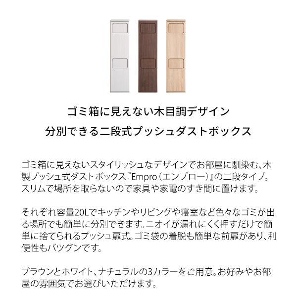 2段 ダストボックス Empro（エンプロー） ゴミ箱に見えないスタイリッシュなデザインの画像