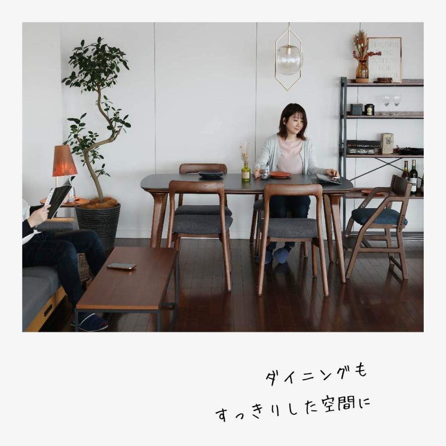 ダイニングチェア　優しい曲線と天然木が美しいチェア。　シンプルで使いやすい　2脚セット_2