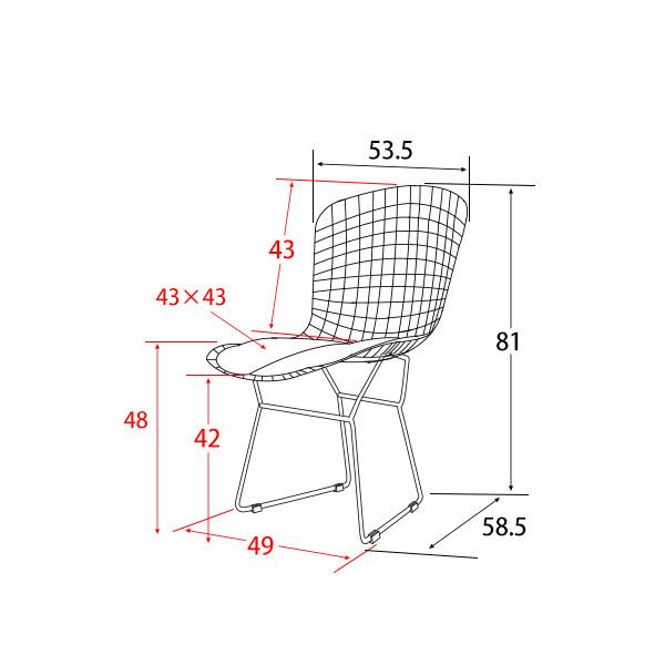 イタリアアンティークワイヤーチェア/ベルトイアstyleチェア(84-120-2 イタリアアンティークワイヤーチェア/ベルトイアstyleチェア(84