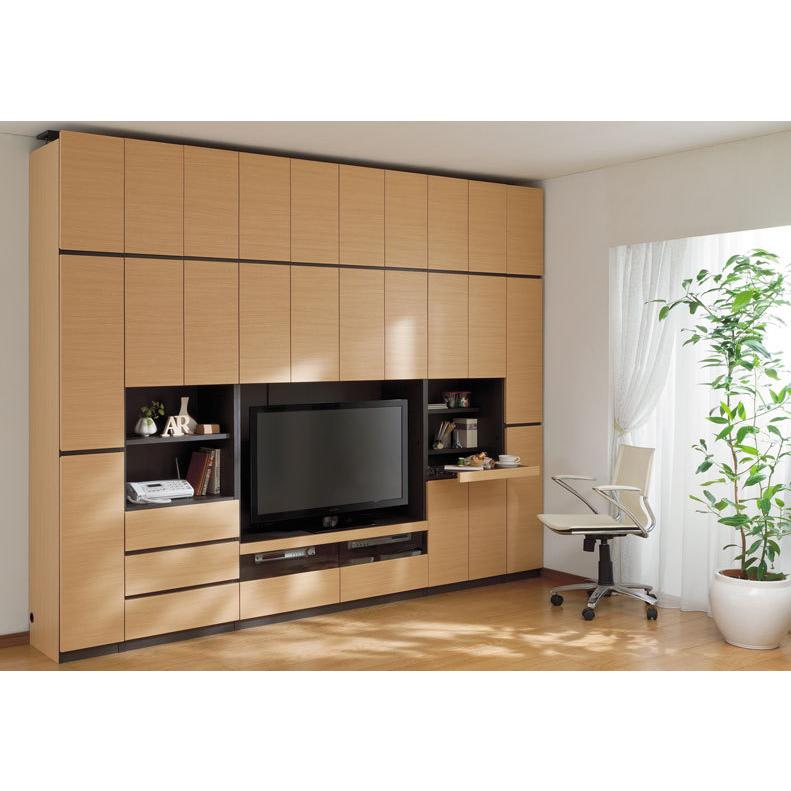 国産 壁面収納 キャビネット 幅60cm 高さ180cm ホワイト 白木目 本棚