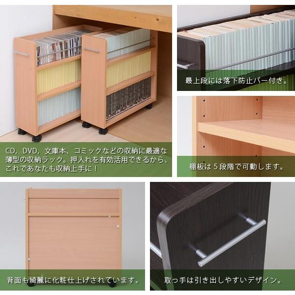 押入れ収納庫 2個組 幅19cm 文庫本 コミック CD DVD 漫画 キャスター