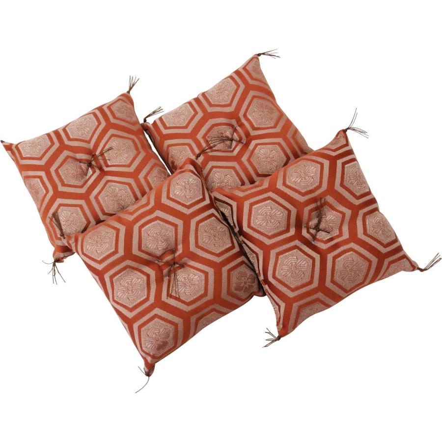 座卓足敷ふとん ミニ 高級亀甲柄織 (小) 4枚組 15×15cm 置物の下に敷い