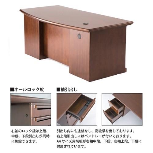 地域限定送料無料 役員家具/エグゼクティブデスク/両袖デスク/幅1660