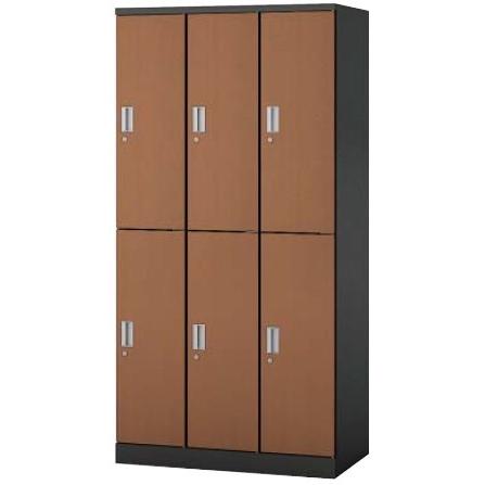 木目ロッカー メーカー直送地域限定送料1500円 メーカー直送地域限定設置0円 6人用ロッカー/扉全3色事務用/ロッカー 6人用/スチールロッカー 更衣ロッカー/オ