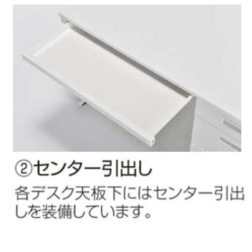 メーカー直送地域限定送料無料  メーカー直送地域限定組立サービス0円   両袖デスク/W1400/スチールデスクカラーリニューアル  天板メープル/本体ホワイト事務の画像