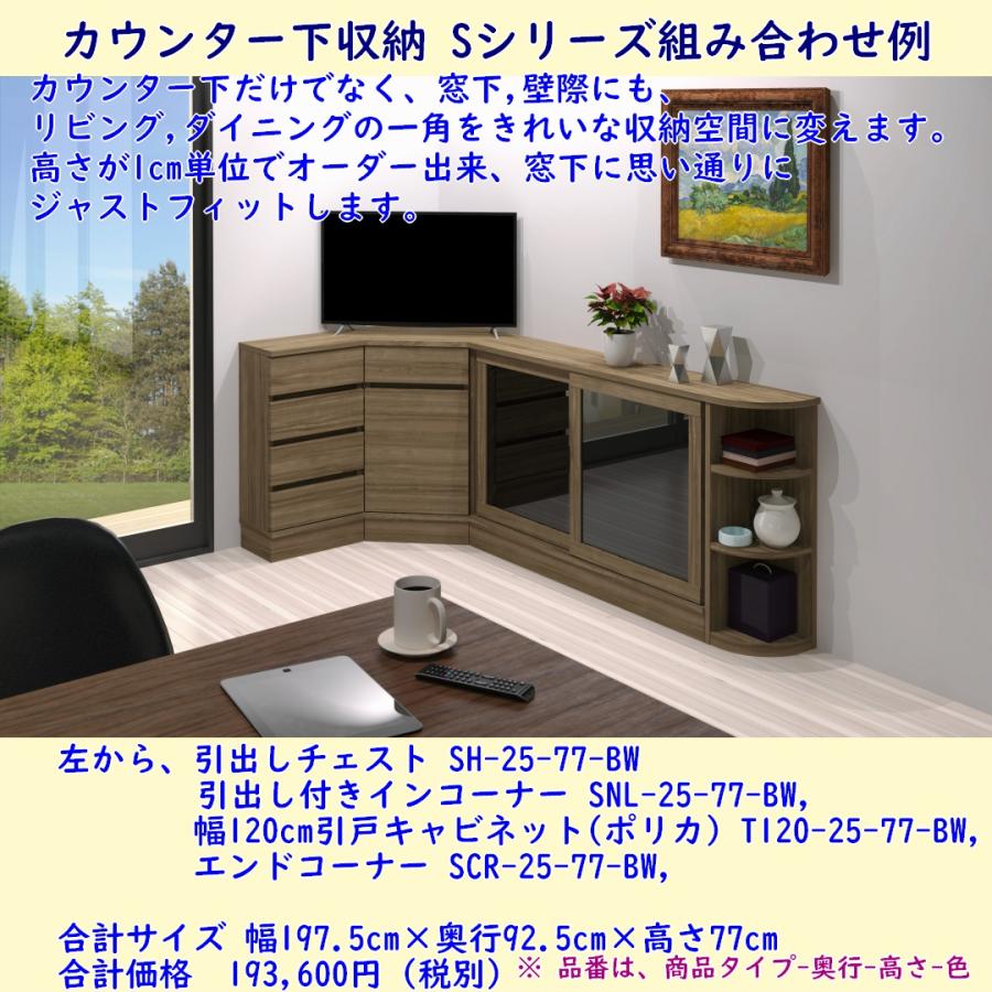 高さオーダー カウンター下収納 Sシリーズ 幅80,120,160cm 奥行20,25,30,35cm 高さ60〜103cm 引戸キャビネット ポリカ扉 キッチンカウンター 開梱設置配送 |  | 02