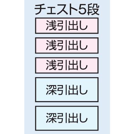 幅オーダーチェスト 幅30cm〜幅55cm 引出し5段 奥行57cm 完成品_2