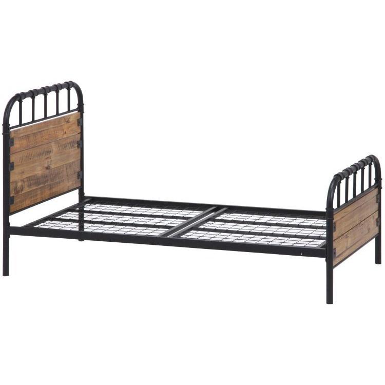オンライン価格 シングルベッド ベッドフレームのみスチール 幅104×奥行204×高さ111cm