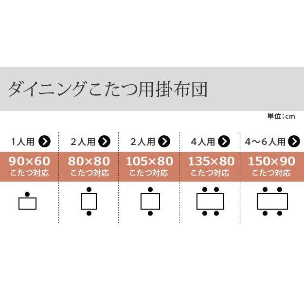 (タイムセール中) ダイニングこたつ布団 長方形 おしゃれ はっ水リバーシブル 312×252 省スペース 150×90cmこたつ用_18