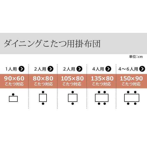 ダイニングこたつ布団 長方形 おしゃれ ダイニングこたつ用掛布団 90×60cmこたつ用（250×220cm） 省スペース_10
