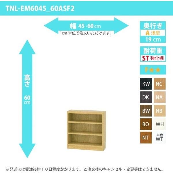 (タイムセール中) オーダー家具 収納棚 オーダーラック 強化棚板 幅45〜60cm 高さ60cm 奥行19cm
