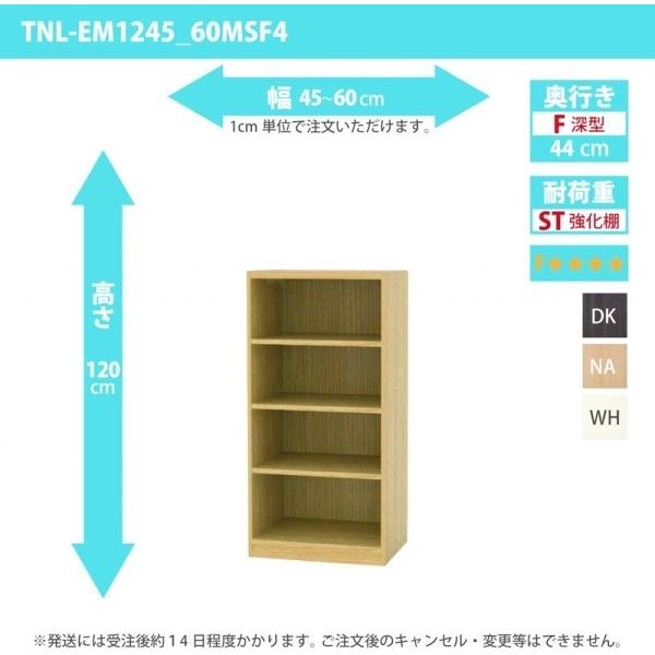 オーダー家具 収納棚 オーダーラック 強化棚板・低ホルムアルデヒドタイプ 幅45〜60cm 高さ120cm 奥行44cm
