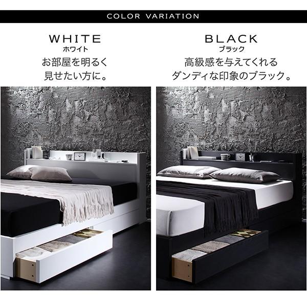 ダブルベッド マットレス付き プレミアムボンネルコイル 白ホワイト 黒 ブラック 収納付きベッド_8