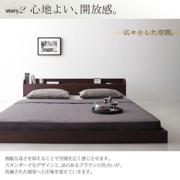 ダブルベッド マットレス付き スタンダードポケットコイル ローベッド